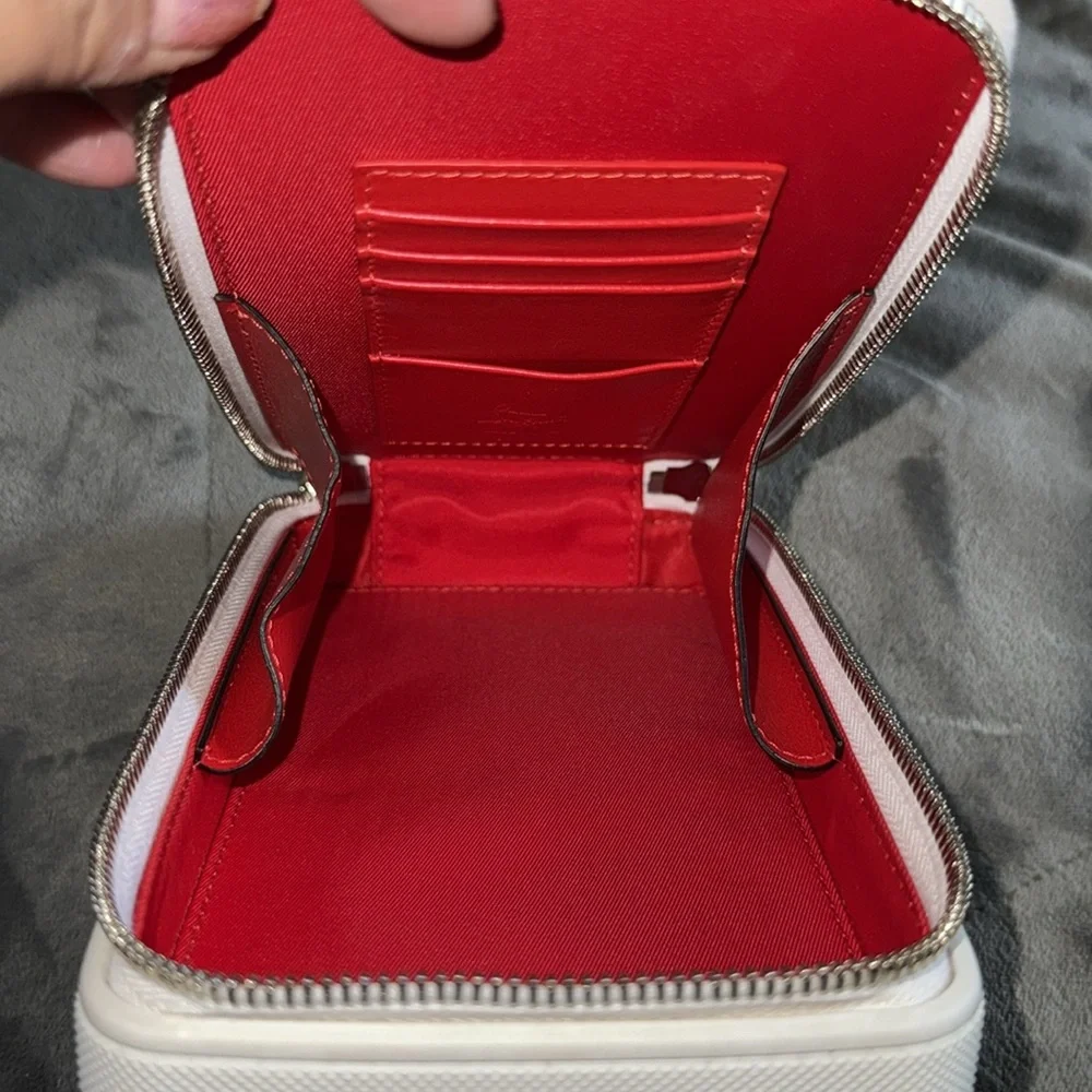 Preloved Christian Louboutin phone bag crossbody white excellent 7.5”L X 4.5”W - Picture 8 of 11